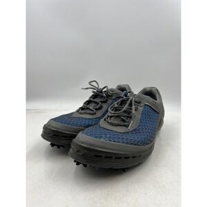 ECCO Golf Shoes Mens EU 45 Extra Width Hydromax Spiked 132514 Gray Blue Lace Up